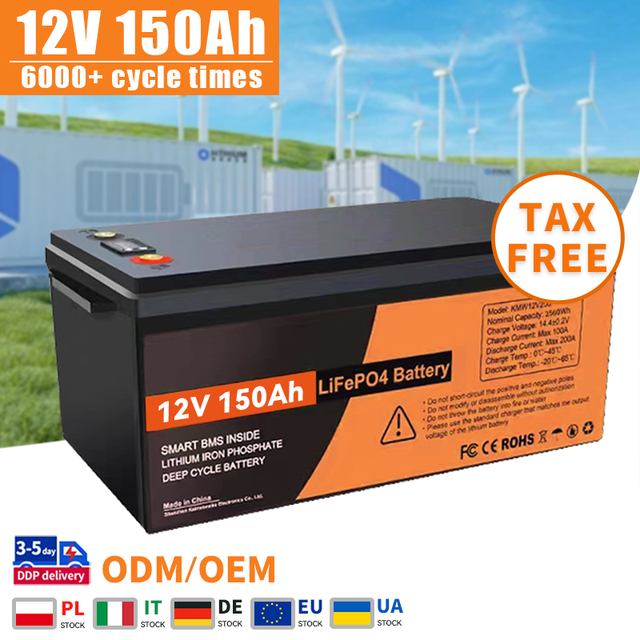 12V 24V 48V 12V 150Ah Lithium Battery Storage Software BMS Control Byd Rechargeable Energy Storage Deep Cycle LiFePO4 Battery