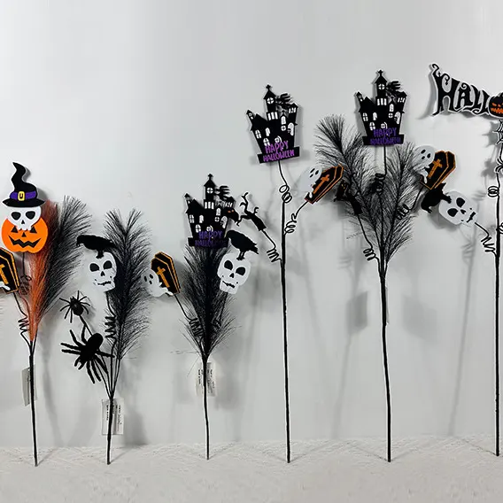 Groothandel Halloween Feest Gunsten Decoracion Diy Ambachtelijke Producten Levert Enge Boomtak Picks Decor Halloween Voor Thuis