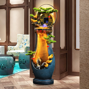 Chinese Style Flowing Water <b>Ornament</b> <b>Large</b> Size 53x43x168cm With Backlight Floor Standing Indoor Decoration For Living Room - Product Image 2