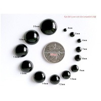 Perles semi-circulaires noires à dos plat en résine plastique pour yeux d'animaux, fabrication de poupées, nez, kit de fournitures d'artisanat DIY, crochet