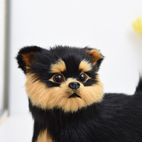Jouets en peluche de chien Yorkshire Terrier en fourrure synthétique faits à la main, artisanat, taille réelle, statues de Yorkshire pour l'extérieur, la maison et le jardin