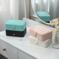 Échantillon Gratuit Étui de Rangement Bijoux Luxe en Cuir PU Portable avec Logo Personnalisé pour Bague et Collier, Boîte d'Emballage Bijoux de Voyage Rectangle