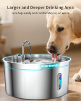 PAIPET Dispensador de Agua para Mascotas de 3.2L, Acero Inoxidable 304, Alimentación USB, Circulación Automática, Diseño Desmontable, para Perros, Gatos y Mascotas Pequeñas