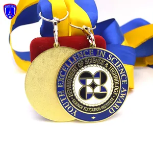 Best quality kickboxing medal zinc alloy die stamped soft enamel China supplier top quality medallion with paper box