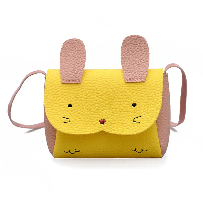 Cute Girls PU Coin Purse Bag Wallet Kids Rabbit Bunny Shoulder Crossbody Messenger Bag Change Wallet Kids Mini Coin Purse Bag