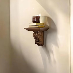 Vintage Wooden Floating <b>Wall</b> <b>Shelf</b> Decorative Hand Carved <b>Wall</b> <b>Mounted</b> Storage Display <b>Shelf</b> for Home Living Room Bedroom Decor - Product Image 1