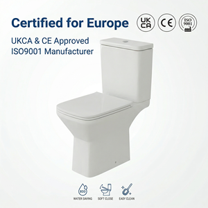 Turkish bianco occidentale allungato doppio sciacquone in ceramica Commode con drenaggio P-Trap per servizi igienici dell'hotel - Product Image 5