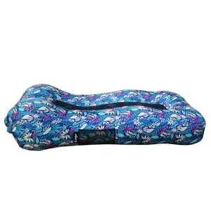 Polyester ergonomik anlık şişme şezlong taşınabilir tembel çanta hava kanepe su geçirmez rahatlatıcı kanepe Cum yatak