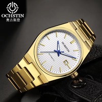 OCHSTIN Montre automatique à mouvement mécanique pour homme, en acier inoxydable, cadran à aiguilles, 43 mm, 3 bars, résistante à l'eau, verre minéral trempé