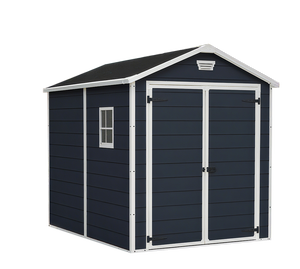 Caseta de Almacenamiento de Jardín de Plástico Impermeable de 6x5 pies con Piso para Guardar Cortacésped, Muebles de Patio, Herramientas, Bicicleta - Product Image 1
