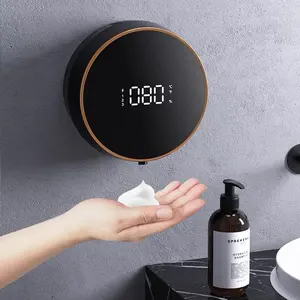 Moderne Doorzichtige Plastic Herbruikbare Shampoo Dispenser Muurbevestiging Dubbele Inductie Automatische Schuimzeepdispenser