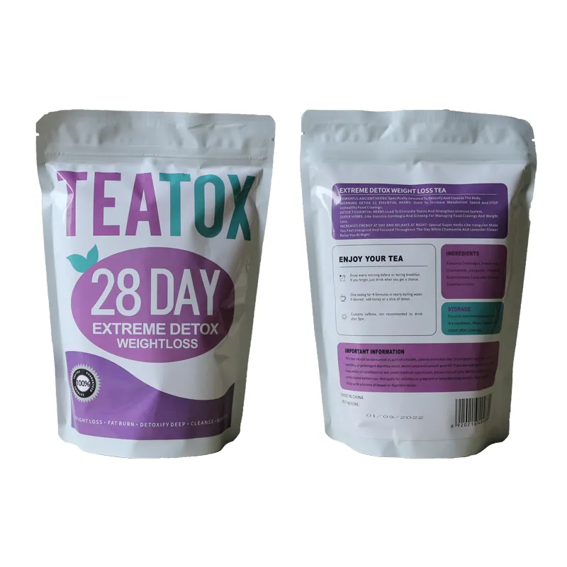 निजी लेबल 28 दिनों तेजी से वजन घटाने के शरीर आकार गर्म बेच पतला Tetox फ्लैट पेट चाय थोक Detox के स्लिम चाय बैग यूनिसेक्स