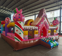 Zone de jeux gonflable commerciale, parc à thème amusant, parcours d'obstacles, Candyland, aire de jeux pour tout-petits, matériau PVC