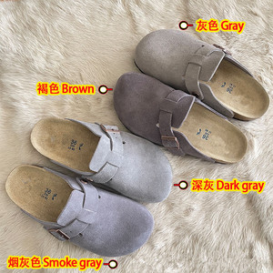 Dropshipping Original Marque Qualité Extérieur Plat Mule Sabot Birken <span class=keywords><strong>Style</strong></span> Cuir Véritable Daim Liège Pied Lit Solide Femmes Hommes <span class=keywords><strong>Sandale</strong></span> - Product Image 3