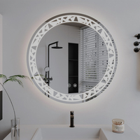 Miroir mural de salle de bain moderne rectangle anti-buée miroir lumineux LED haute définition avec interrupteur tactile