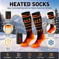 Chaussettes chauffantes rechargeables de haute qualité contrôlées par application, 5000 mAh, chauffage rapide, lavables, pour la chasse et le ski en plein air en hiver, unisexe