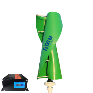 Generador Eólico Vertical de 600W 1KW 2KW para el Hogar con Controlador Híbrido MPPT, Aspas en Forma de Espiral Verde, Blanco y Negro, 1000W - Product Image 3
