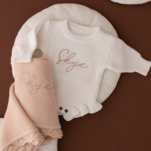 Tutina in Maglia Ricamata con Volant <span class=keywords><strong>e</strong></span> Balze per Neonati <span class=keywords><strong>e</strong></span> Bambini, 100% Cotone, Manica Lunga, per Bambine <span class=keywords><strong>e</strong></span> Bambini, Collezione 2026 - Grande Successo! - Product Image 1