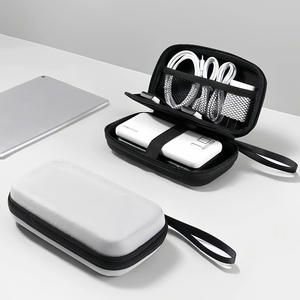 EVA Hard Shell Storage Bag For Power Bank And <b>Cables</b> Waterproof Shockproof Travel Organizer With Mesh Compartment - Product Image 4