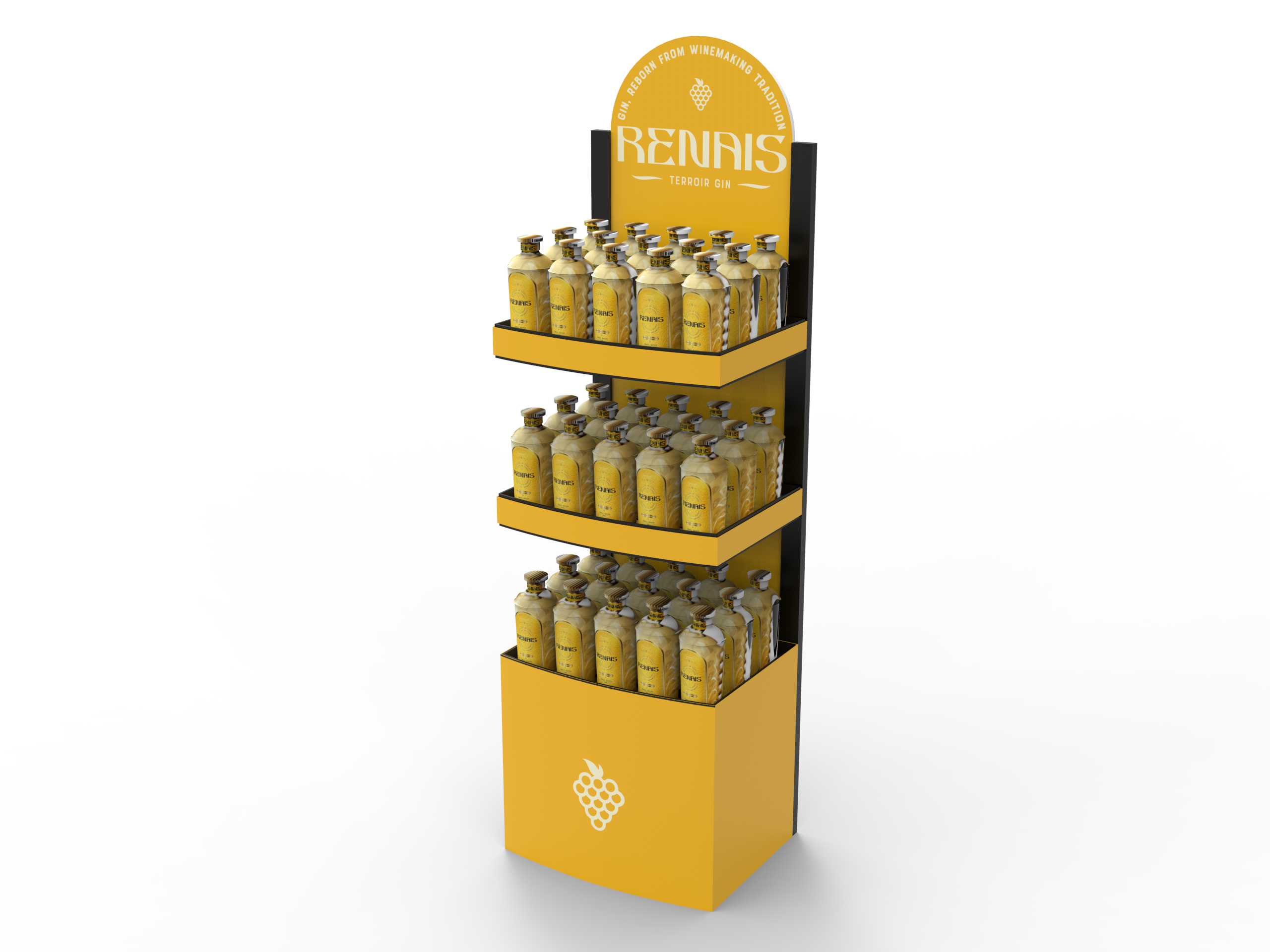 Customized Metal Gin Display Stand Floor Standing Shelf for Supermarket& Liquor Store & Retail Shop — view 3