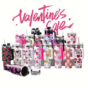 Cadeaux pour la Saint-Valentin NOUVELLES ARRIVÉES Tasse de voyage en acier inoxydable à double paroi 40oz avec poignée, gobelet vierge pour sublimation - Product Image 2