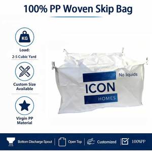 Heavy Duty 1000kg Hippo Skip <strong>Bag</strong>, UV Stabilized Reusable FIBC Tonne Bulk <strong>Bag</strong> for Construction Rubble, <strong>Topsoil</strong> &amp; Garden Waste - Product Image 1