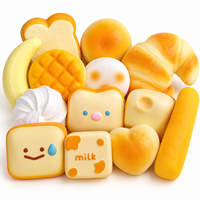 Lot de jouets sensoriels anti-stress à presser en forme de pain, croissant, toast et banane, mignons et à remontée lente, pour la vente en gros