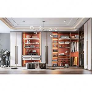 Customized Modern Design Clothes <b>Wardrobes</b> Furniture Set Home Hotel Bedroom Glass Door <b>Wooden</b> Walk in Closet <b>Wardrobe</b> - Product Image 5