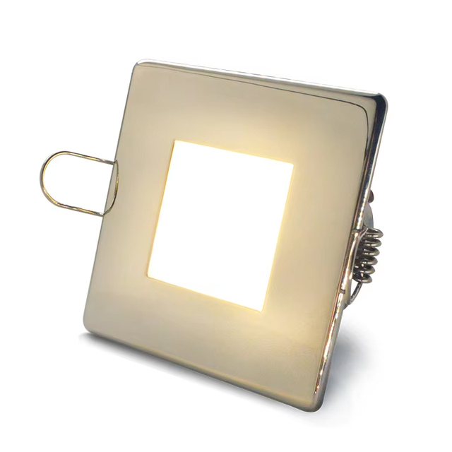 Marine Boat 5W LED Recessed Downlight Marine Ship Stainless Steel Square Ceiling Down Light
