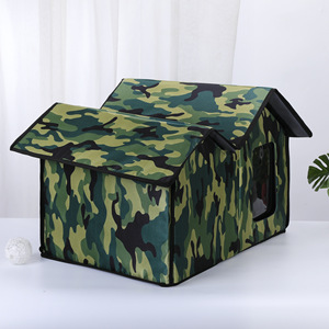 Открытый зимний дом для кошек с водонепроницаемым холщовым дышащим питомец кровать с электрическим подогревом и плотным рисунком - Product Image 6