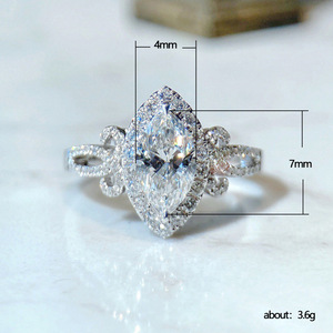 Anello in Cristallo a Forma di Marquise per Donne, Elegante Accessorio Moda per Uso Quotidiano e Feste - Product Image 5