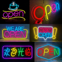 Enseigne lumineuse LED publicitaire personnalisée pour vitrine de magasin commercial, enseigne néon LED « Ouvert » pour la décoration de vitrine de magasin de vêtements ou de produits de beauté