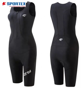 Traje de triatlón acolchado personalizado de alto rendimiento para mujer, traje de tres piezas, <span class=keywords><strong>ropa</strong></span> de Triatlón - Product Image 1