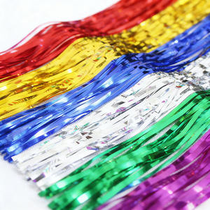 Cortina de Flecos de Papel Metálico Dorado, Plateado y <span class=keywords><strong>Rosa</strong></span> de 3.2x8.2 pies, Decoración para Fiestas, Eventos y Festivales - Product Image 3