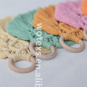 Mini llaveros <span class=keywords><strong>de</strong></span> macramé personalizados PH993, hechos a mano para coche, monedero, BILLETERA, regalo <span class=keywords><strong>de</strong></span> boda, macramé bohemio - Product Image 3