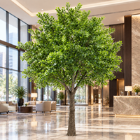 Grand arbre artificiel en ficus de 4,6 m avec un tronc réaliste |   Végétation résistante aux UV pour la décoration commerciale et intérieure de luxe