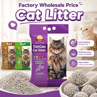 Litière pour chat en bentonite en gros, agglomération rapide, sans poussière, sable pour chat de qualité industrielle avec impression personnalisée sur le sac