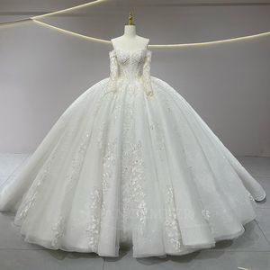 Robe de mariée longue à traîne Jancember JFH67 Princess Sweetheart en <span class=keywords><strong>dentelle</strong></span> brodée style Empire - Product Image 3