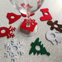 Breloques de Noël en feutre pour verres à vin, marqueurs de boissons réutilisables avec carte de notes, décoration intérieure, cadeaux de fête et essentiels de vacances