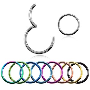 Anneau de nez en acier inoxydable 316, type clicker |   Bijoux de corps : Boucles d'oreilles créoles pour hélix, cartilage, tragus, lèvre, septum |   Hypoallergénique - Product Image 6