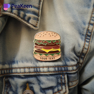 En gros Personnalisé Personnalisé Race <span class=keywords><strong>Hamburger</strong></span> Souvenirs Alimentaire Logo Broches Insignes De Revers Épingle En Métal Émail Doux pour Vêtements - Product Image 6