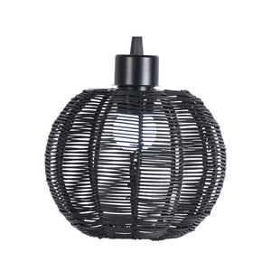 Rattan Lampshade Round E27 <b>Led</b> Black Easy Installation For Restaurant Hotel Tea Room Homestay Decorative Pendant Light - Product Image 5