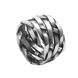 yunnique Fashion <b>Rings</b> Geometric Weaving Gold Men's Jewelry Gift - Product Image 5