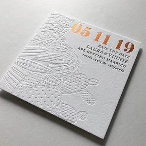 Invito Matrimoniale di Lusso Classico con Stampa in Rilievo e Letterpress - Product Image 3