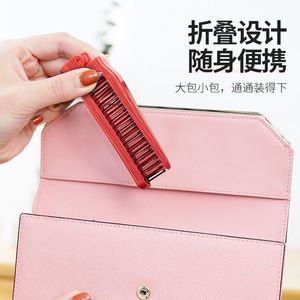 Peigne à cheveux pliable en plastique grand format pour salon, coiffure, voyage, massage, couleur rouge vin - Product Image 2