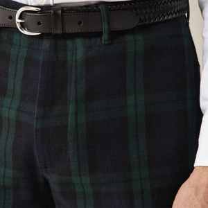 Pantalones y Trajes Personalizados para Hombre, Pantalón de Sarga Cepillada de Corte Recto en Negro, Verde y Tartán para Hombre - Product Image 3
