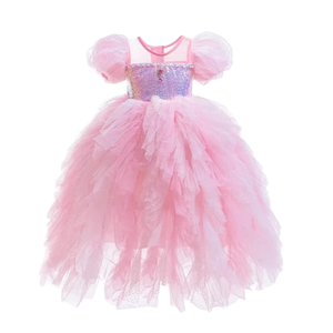 Robe en tulle rose pour filles, costume de princesse pour Halloween, fête <span class=keywords><strong>d</strong></span>'anniversaire, robe <span class=keywords><strong>d</strong></span>'été pour enfants, tenue pour tous les jours - Product Image 1