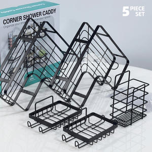 매력적인 디자인 욕실 코너 삼각형 랙 5 in 1 코너 목욕 샤워 캐디 보관 선반 화장실 주방 - Product Image 5