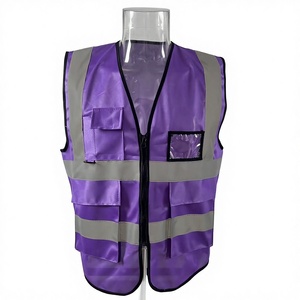 Gilet de sécurité respirant de qualité bleue, sans manches, vêtements réfléchissants avec bandes réfléchissantes, gilet d'urgence pour les travailleurs - Product Image 2