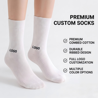 Chaussettes en coton côtelé personnalisées avec logo, vente en gros, unisexe, respirantes, unies, pour le sport, fournisseur OEM, confort décontracté